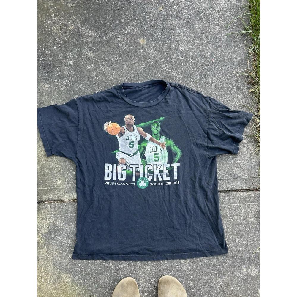 2000S Boston Celtics Kevin Garnett Big Ticket Kg   T Shirt